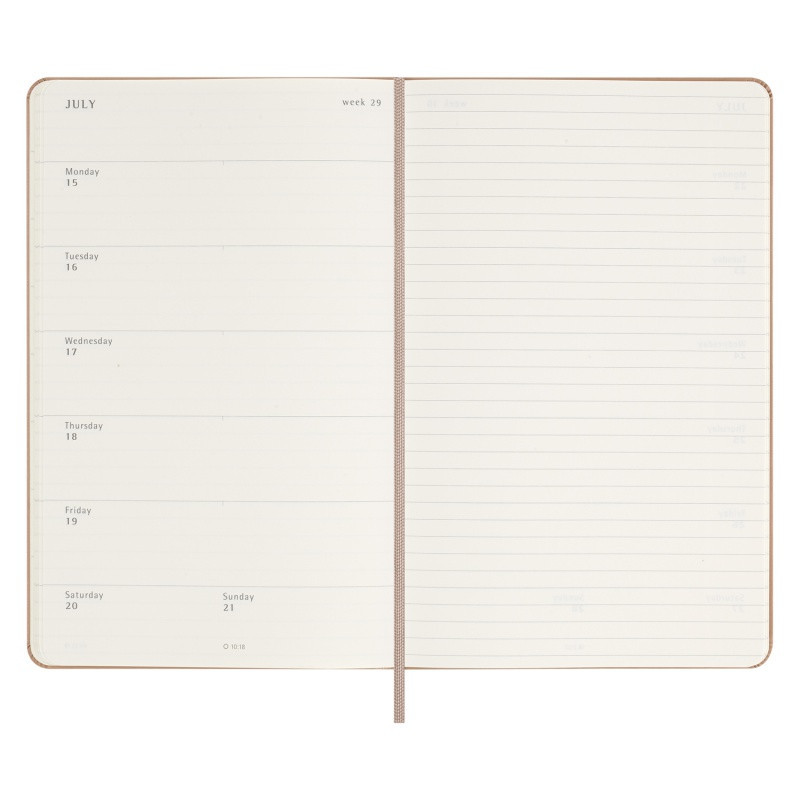 Kalendarz tygodniowy MOLESKINE 2024, 12M, L, twarda oprawa, sandy brown