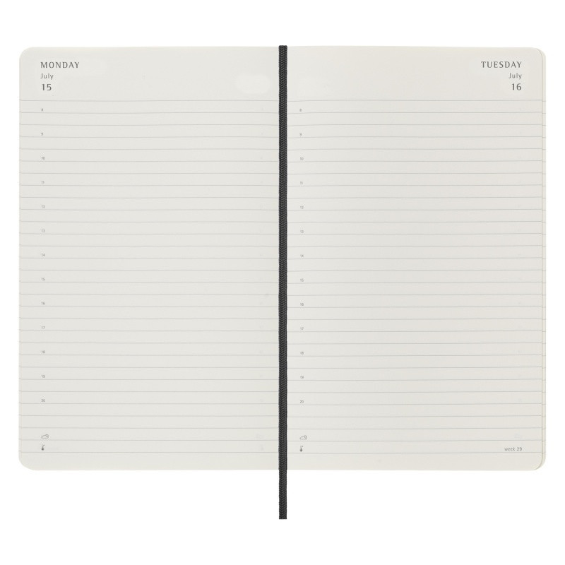 Kalendarz dzienny MOLESKINE 2024, 12M, L, miękka oprawa, czarny