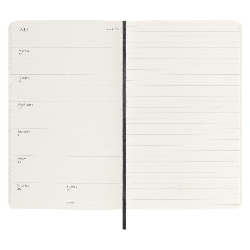 Kalendarz tygodniowy MOLESKINE 2024, 12M, L, miękka oprawa, czarny