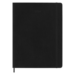 Kalendarz tygodniowy MOLESKINE 2024, 12M, XL, miękka oprawa, czarny
