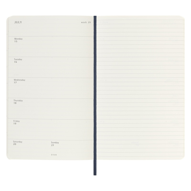 Kalendarz tygodniowy MOLESKINE 2024, 12M, L, miękka oprawa, sapphire blue