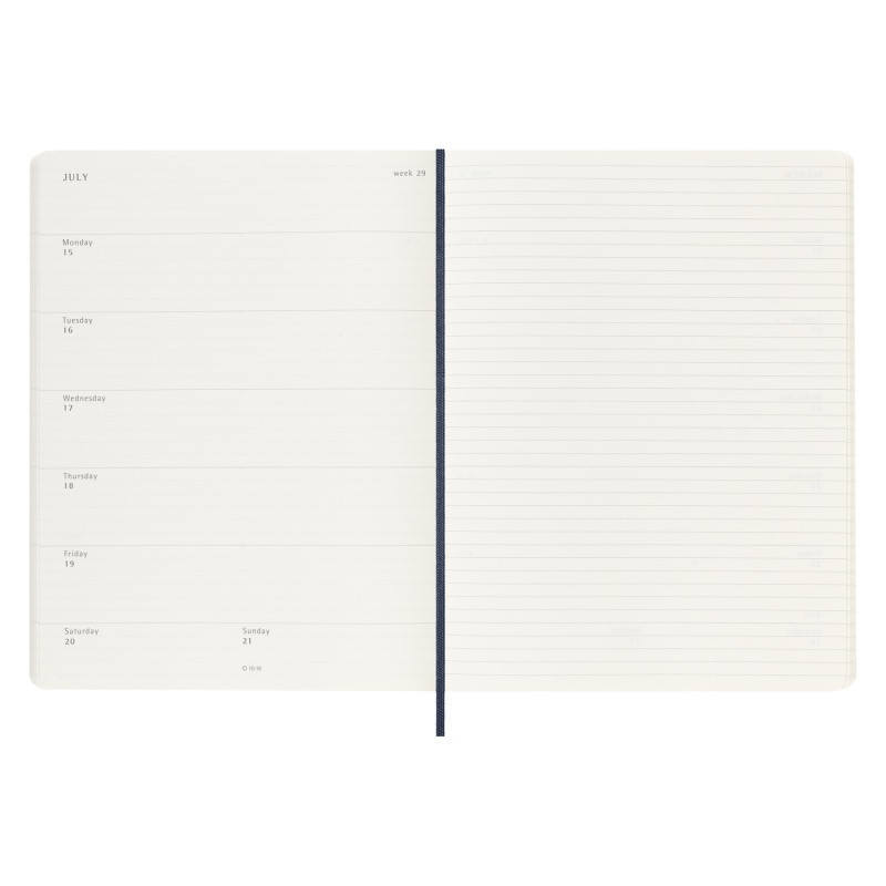 Kalendarz tygodniowy MOLESKINE 2024, 12M, XL, miękka oprawa, sapphire blue