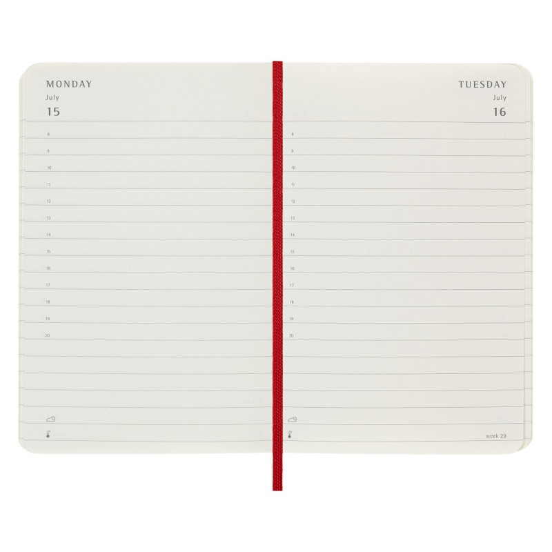 Kalendarz dzienny MOLESKINE 2024, 12M, P, miękka oprawa, scarlet red