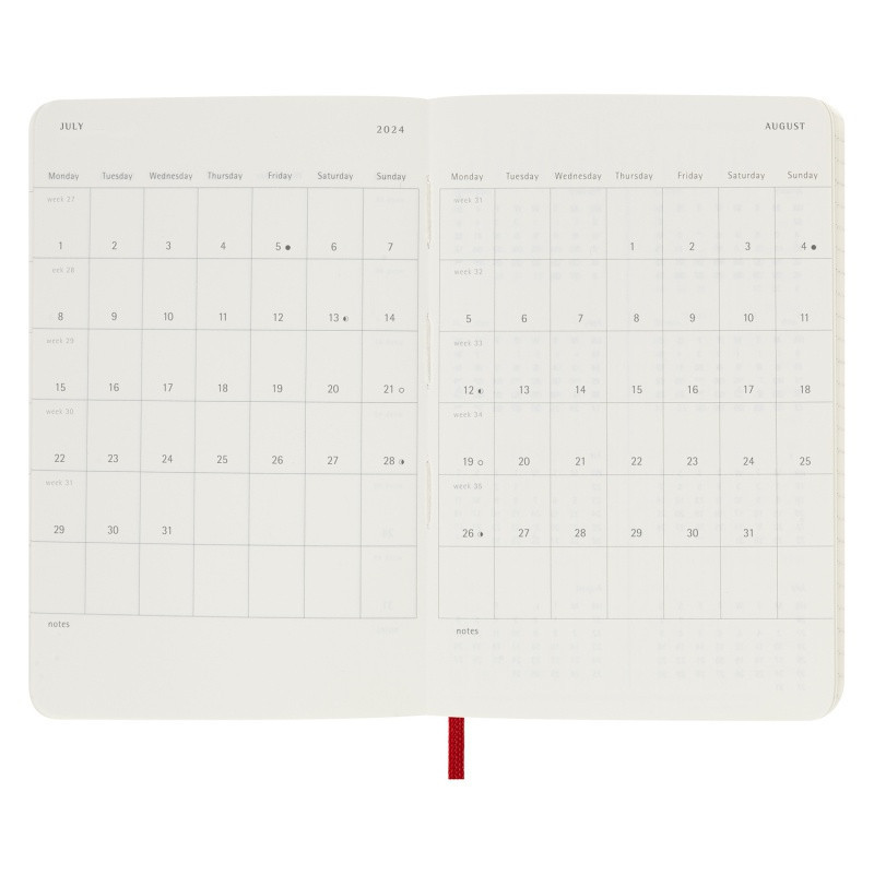 Kalendarz dzienny MOLESKINE 2024, 12M, P, miękka oprawa, scarlet red