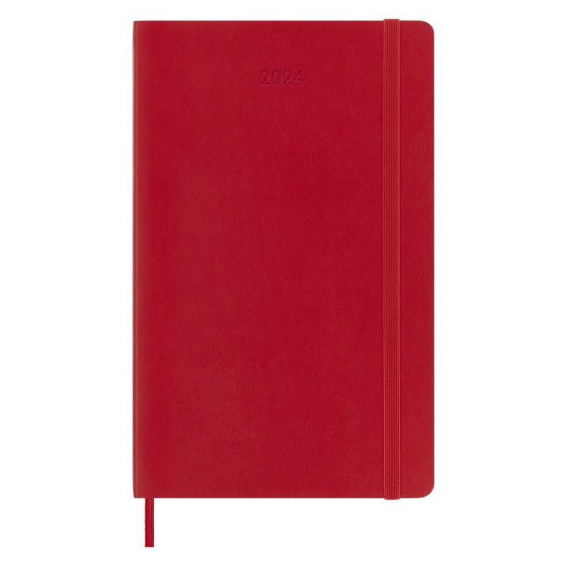 Kalendarz dzienny MOLESKINE 2024, 12M, L, miękka oprawa, scarlet red