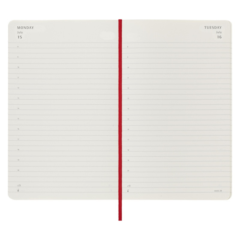 Kalendarz dzienny MOLESKINE 2024, 12M, L, miękka oprawa, scarlet red