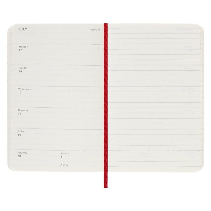 Kalendarz tygodniowy MOLESKINE 2024, 12M, P, miękka oprawa, scarlet red