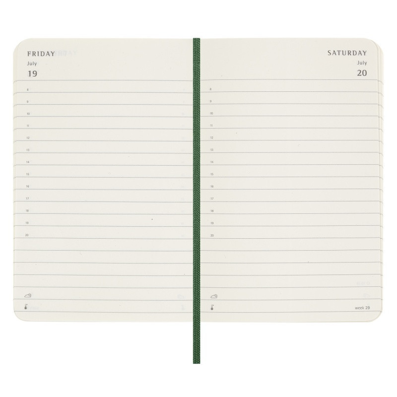 Kalendarz dzienny MOLESKINE 2024, 12M, P, miękka oprawa, myrtle green