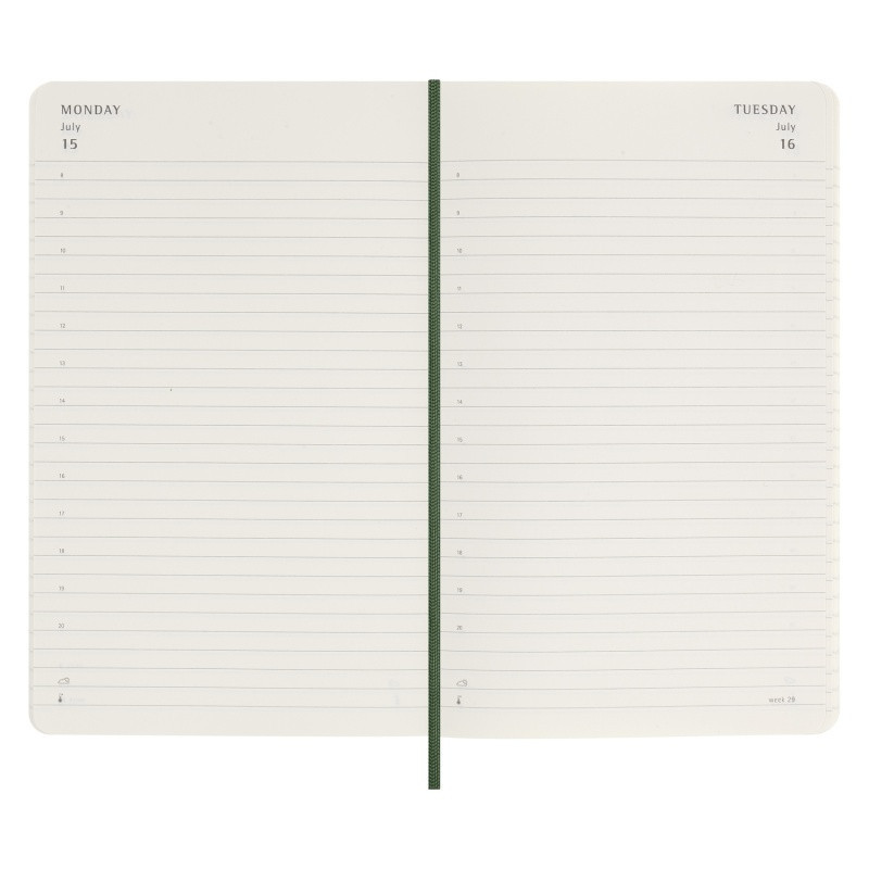 Kalendarz dzienny MOLESKINE 2024, 12M, L, miękka oprawa, myrtle green