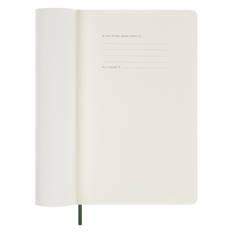 Kalendarz tygodniowy MOLESKINE 2024, 12M, L, miękka oprawa, myrtle green