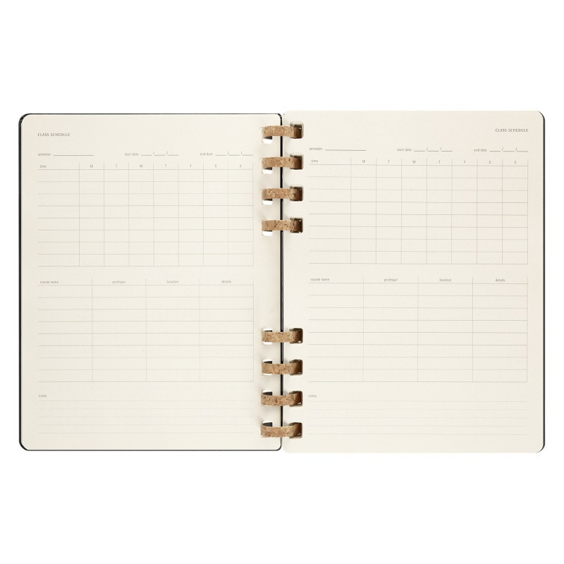 Kalendarz akademicki na spirali MOLESKINE lip 23 - cze 2024, XL, twarda oprawa, czarny