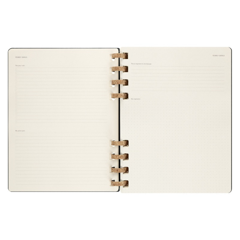 Kalendarz akademicki na spirali MOLESKINE lip 23 - cze 2024, XL, twarda oprawa, czarny