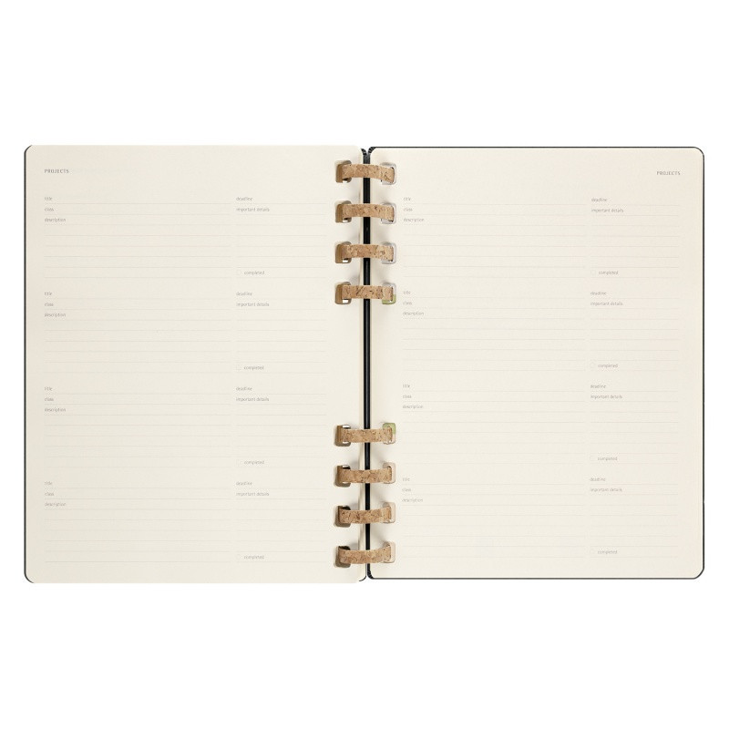 Kalendarz akademicki na spirali MOLESKINE lip 23 - cze 2024, XL, twarda oprawa, czarny