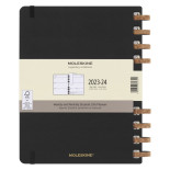 Kalendarz akademicki na spirali MOLESKINE lip 23 - cze 2024, XL, twarda oprawa, czarny