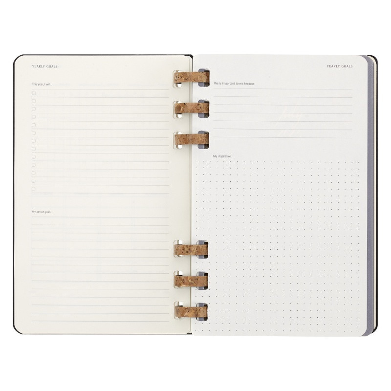 Kalendarz akademicki na spirali MOLESKINE lip 23 - cze 2024, L, twarda oprawa, czarny