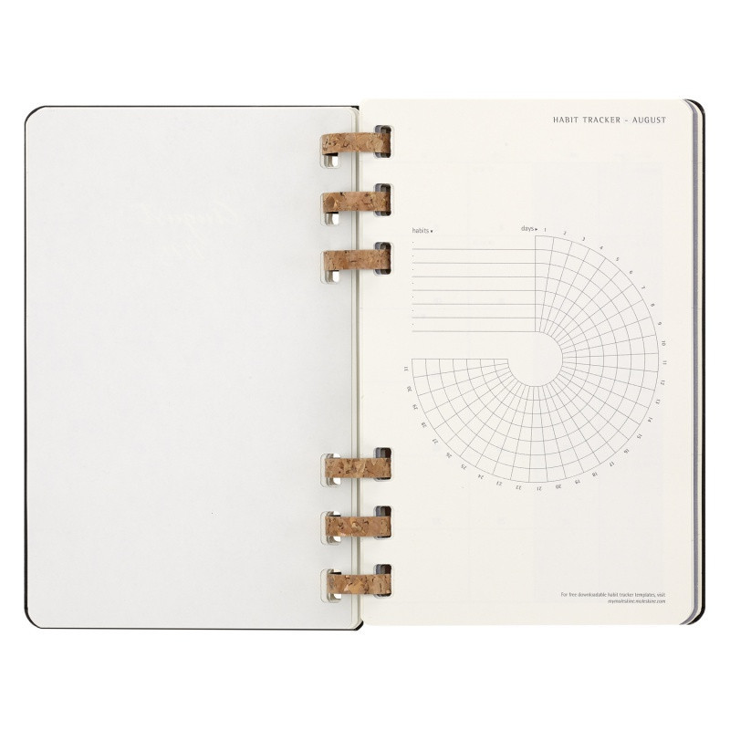 Kalendarz akademicki na spirali MOLESKINE lip 23 - cze 2024, L, twarda oprawa, czarny