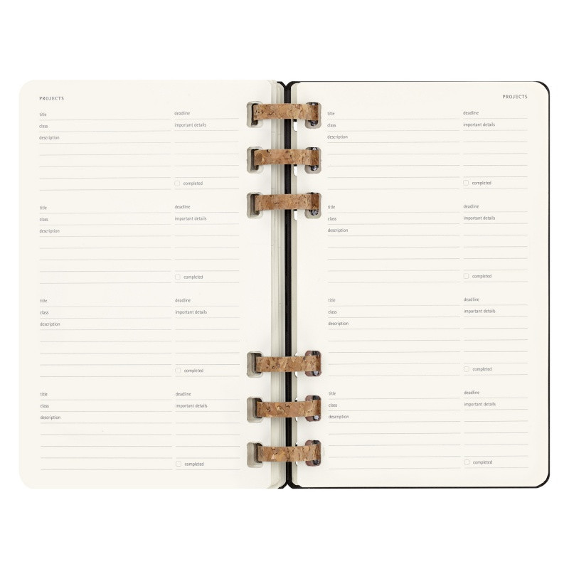 Kalendarz akademicki na spirali MOLESKINE lip 23 - cze 2024, L, twarda oprawa, czarny