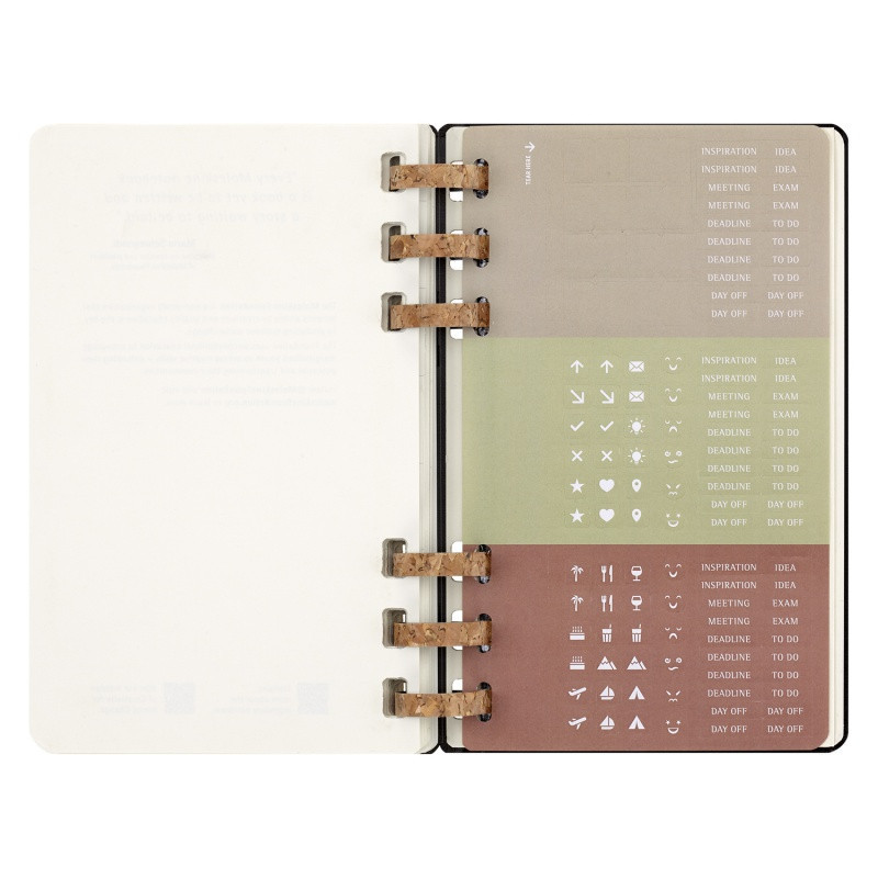 Kalendarz akademicki na spirali MOLESKINE lip 23 - cze 2024, L, twarda oprawa, czarny