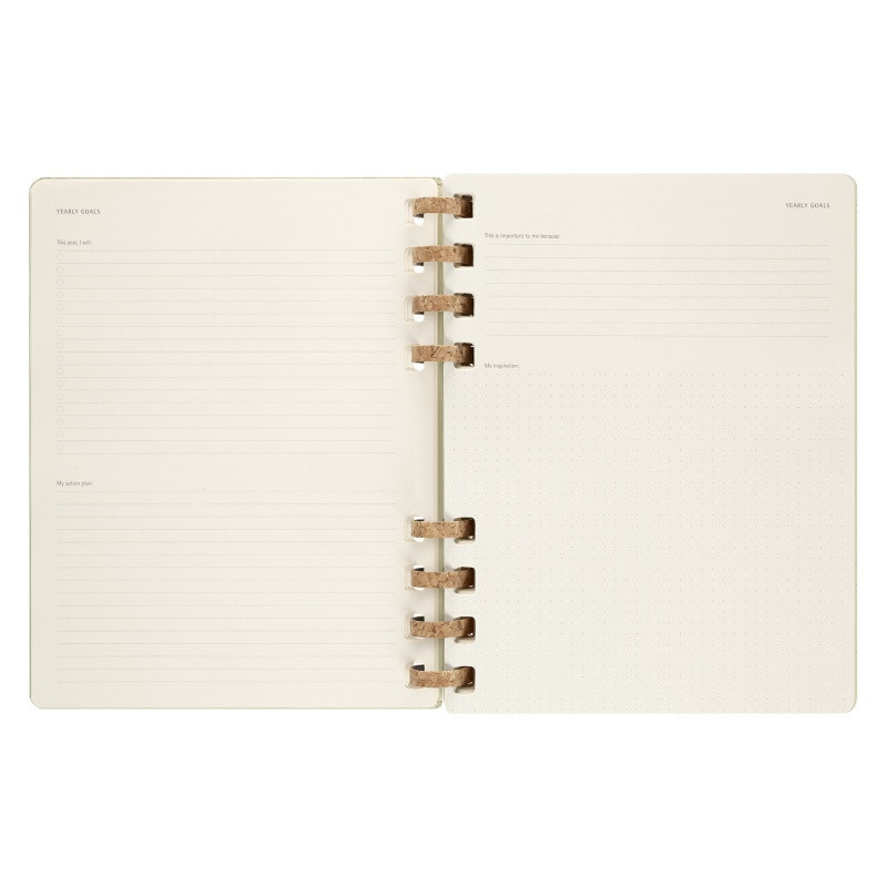 Kalendarz akademicki na spirali MOLESKINE lip 23 - cze 24, XL, twarda oprawa, crush kiwi