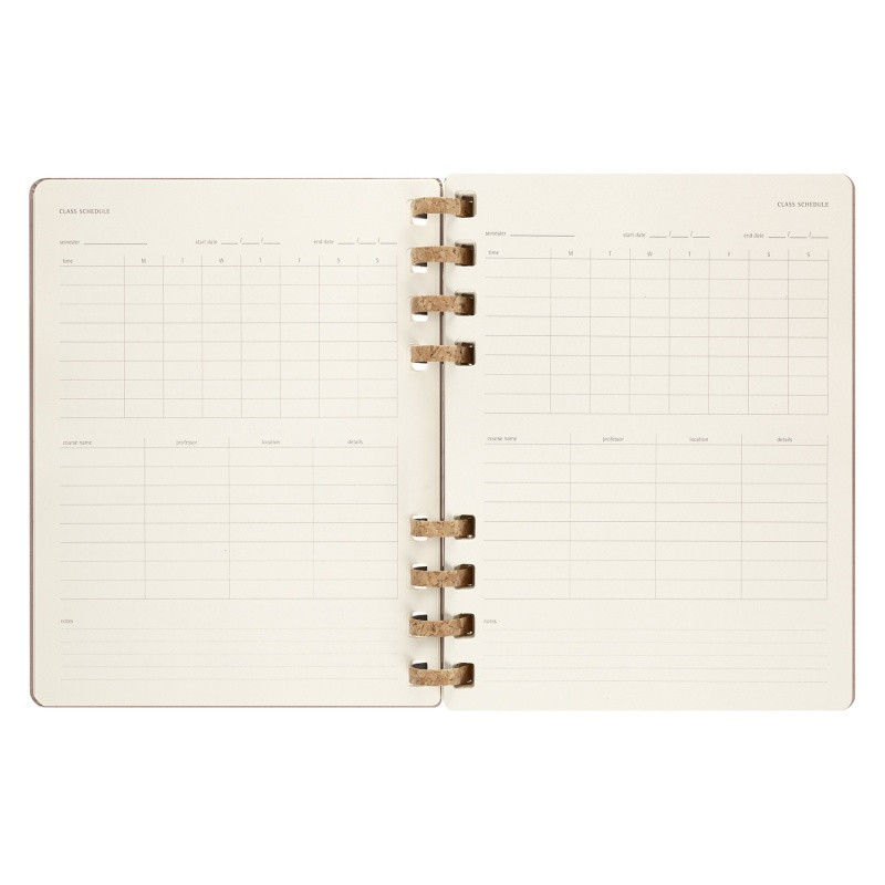 Kalendarz akademicki na spirali MOLESKINE lip 23 - cze 24, XL, twarda oprawa, crush almond