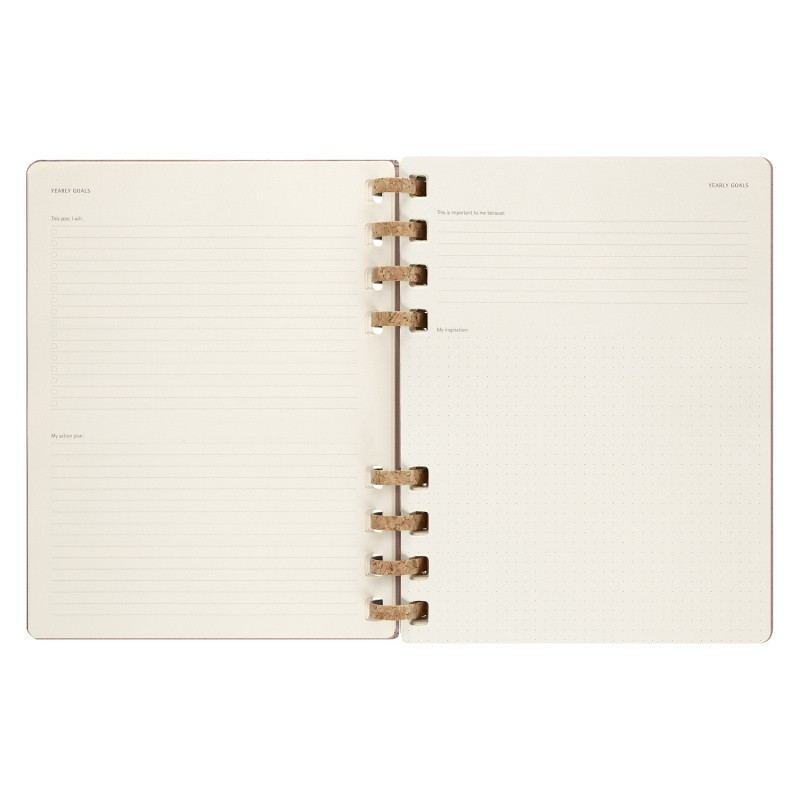 Kalendarz akademicki na spirali MOLESKINE lip 23 - cze 24, XL, twarda oprawa, crush almond