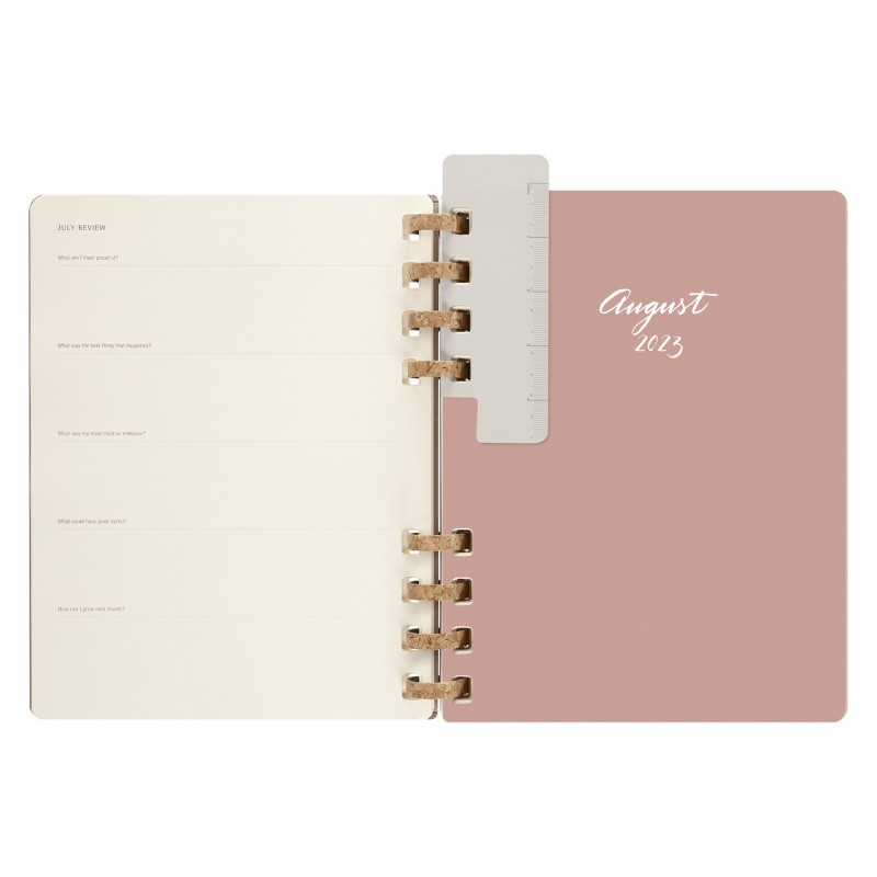 Kalendarz akademicki na spirali MOLESKINE lip 23 - cze 24, XL, twarda oprawa, crush almond