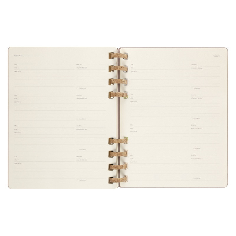 Kalendarz akademicki na spirali MOLESKINE lip 23 - cze 24, XL, twarda oprawa, crush almond