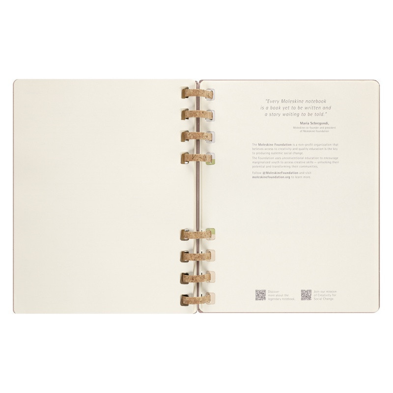 Kalendarz akademicki na spirali MOLESKINE lip 23 - cze 24, XL, twarda oprawa, crush almond
