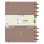 Kalendarz akademicki na spirali MOLESKINE lip 23 - cze 24, XL, twarda oprawa, crush almond