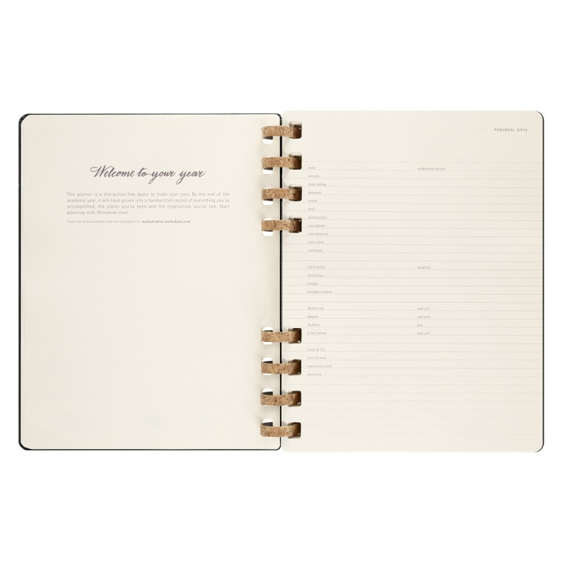 Kalendarz tygodniowy/miesięczny na spirali MOLESKINE 2024, 12M, XL, twarda oprawa, czarny