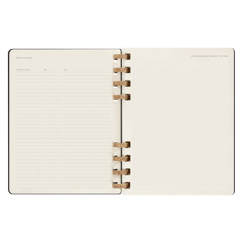 Kalendarz tygodniowy/miesięczny na spirali MOLESKINE 2024, 12M, XL, twarda oprawa, czarny