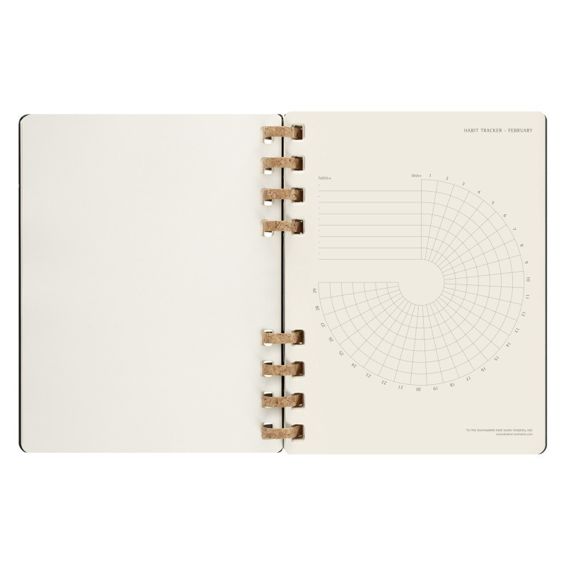 Kalendarz tygodniowy/miesięczny na spirali MOLESKINE 2024, 12M, XL, twarda oprawa, czarny