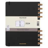Kalendarz tygodniowy/miesięczny na spirali MOLESKINE 2024, 12M, XL, twarda oprawa, czarny