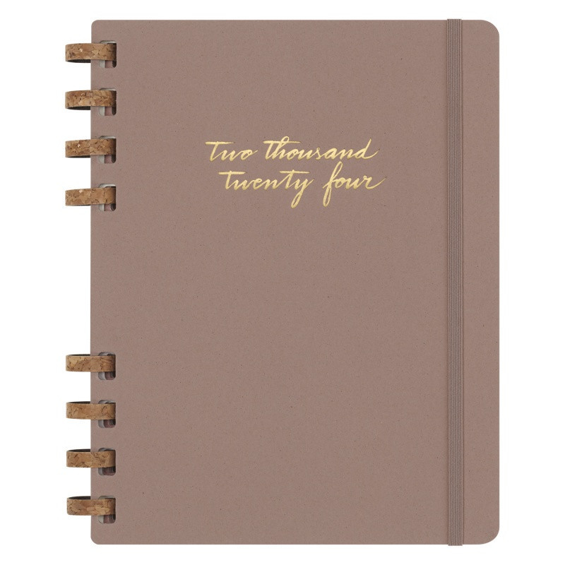 Kalendarz tygodniowy/miesięczny na spirali MOLESKINE 2024, 12M, XL, twarda oprawa, crush almond