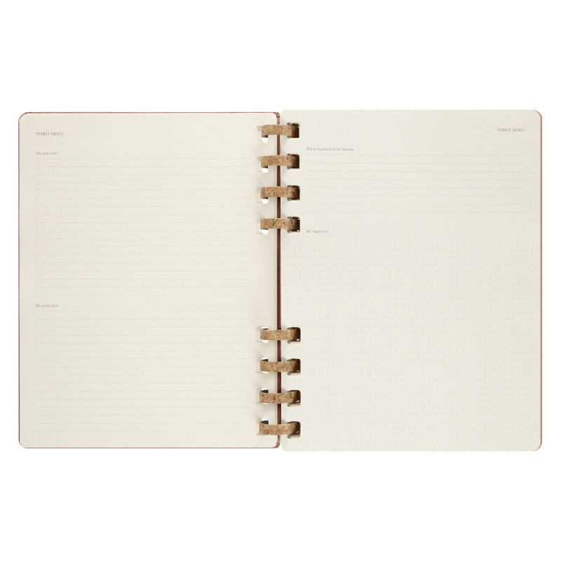 Kalendarz tygodniowy/miesięczny na spirali MOLESKINE 2024, 12M, XL, twarda oprawa, crush almond