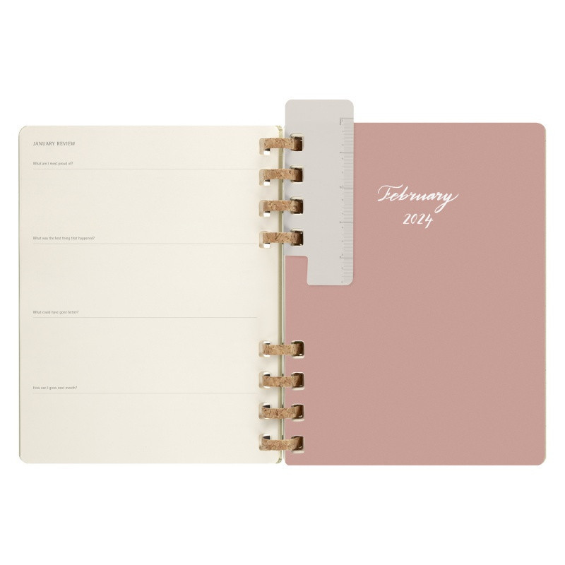 Kalendarz tygodniowy/miesięczny na spirali MOLESKINE 2024, 12M, XL, twarda oprawa, crush almond