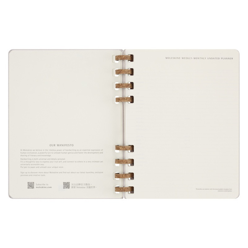 Kalendarz na spirali MOLESKINE, bez dat, XL, twarda oprawa, crush grape