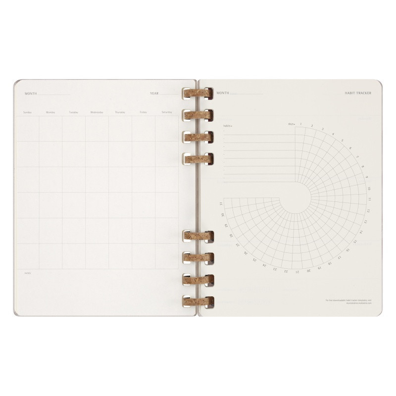 Kalendarz na spirali MOLESKINE, bez dat, XL, twarda oprawa, crush grape