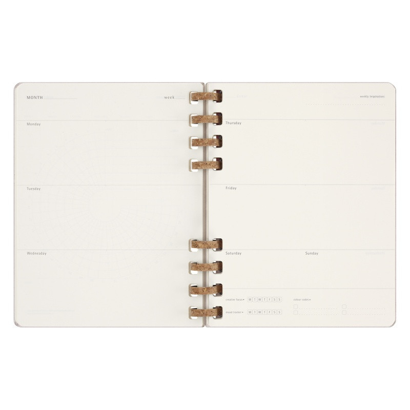 Kalendarz na spirali MOLESKINE, bez dat, XL, twarda oprawa, crush grape