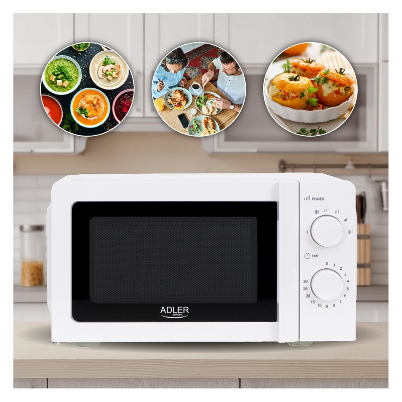Kuchenka mikrofalowa ADLER AD 6205, 20L, biała
