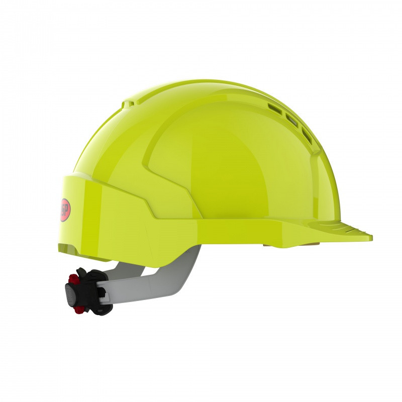 Hełm ochronny EVOLite®, regulacja na pokretło, wentylowany, żółty o wysokiej widoczności