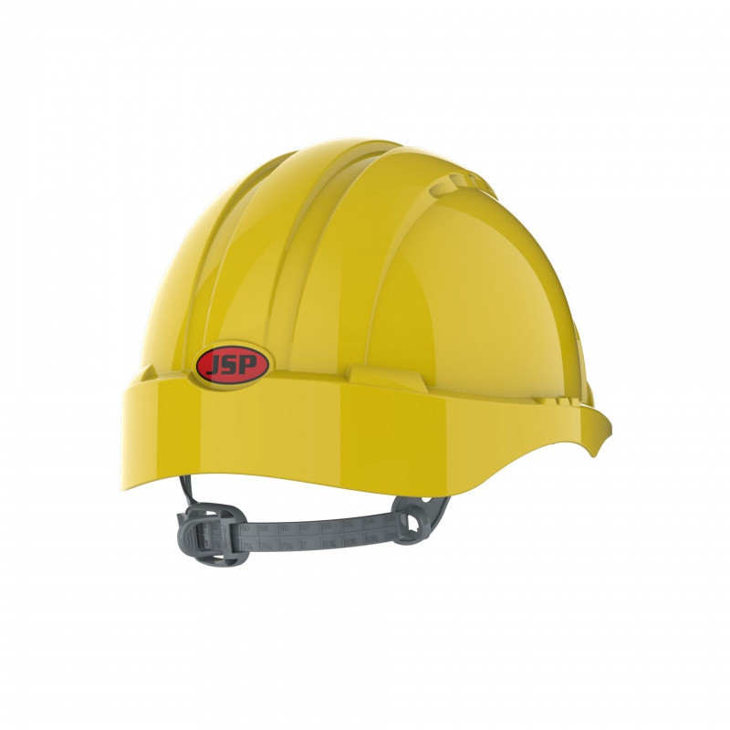 Hełm ochronny EVO®2, pasek przesuwny, niewentylowany, żółty