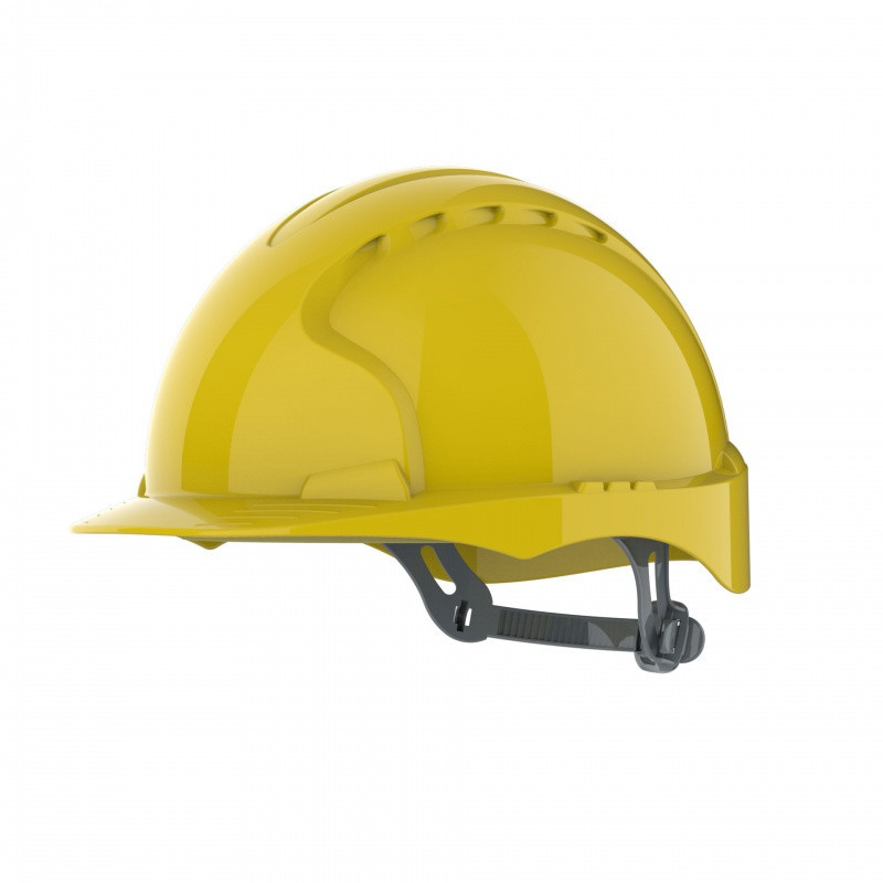 Hełm ochronny EVO®3, pasek przesuwny, niewentylowany, żółty