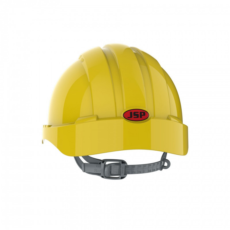 Hełm ochronny EVO®3, pasek przesuwny, niewentylowany, żółty