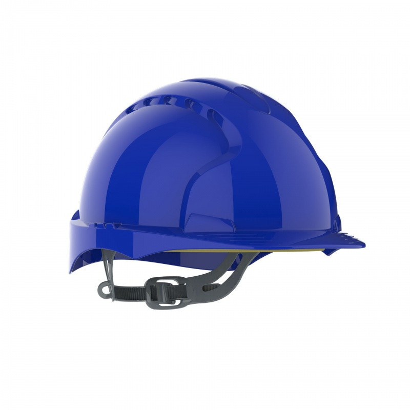 Hełm ochronny EVO®3, pasek przesuwny, niewentylowany, niebieski