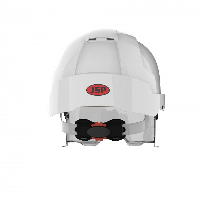 Hełm ochronny EVO®VISTAlens® ze zintegrowanymi okularami, wentylowany, biały