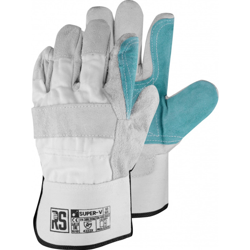 Rękawice Super V RS, robocze typu doker, rozm. 10, niebieskie