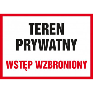 Znak TDC, Teren prywatny wstęp wzbroniony