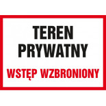 Znak TDC, Teren prywatny wstęp wzbroniony