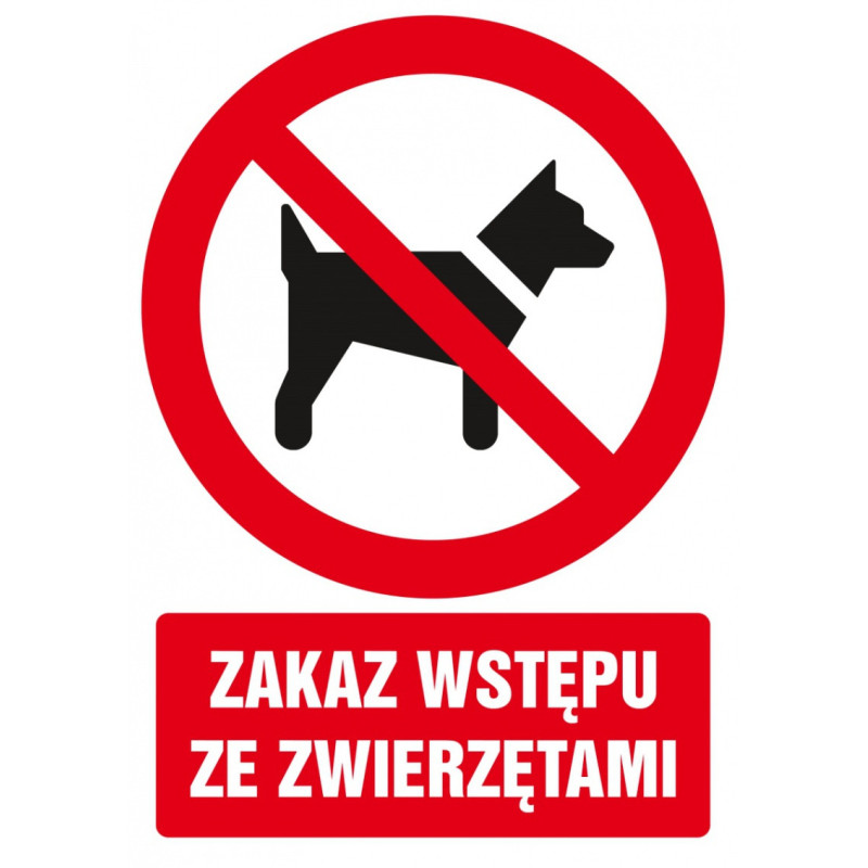 Znak TDC, Zakaz wstępu ze zwierzętami